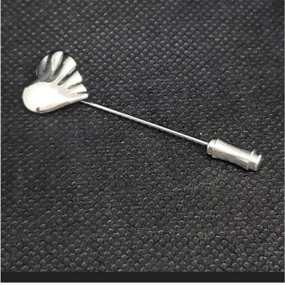 VINTAGE TRIFARI Ruffled HEART Silver-tone Stick Pin